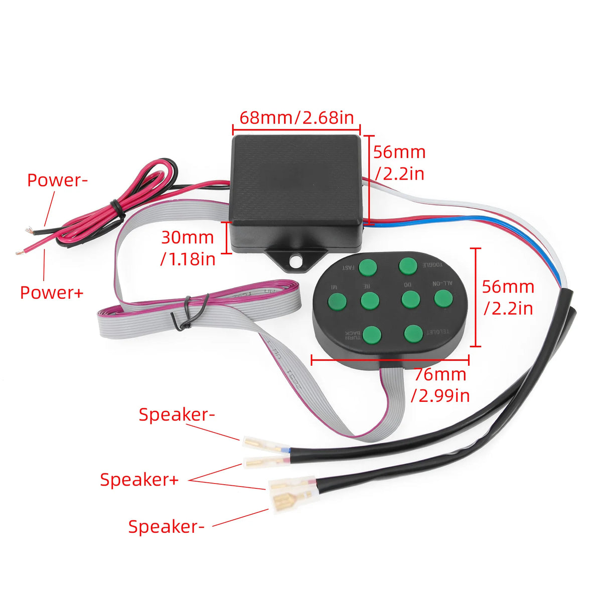 Universal 12V 8 Tones Musical Air Horn Electric Snail Horn 8 Sounds Musical Horn For Car Vehicle - Automotive LED Light