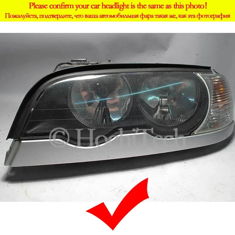 For BMW 3 Series E46 Sedan Facelift 2001-2005 halogen Headlight 131mm+146mm Cott for BMW E46 2001-2005 - Canbus LED Head