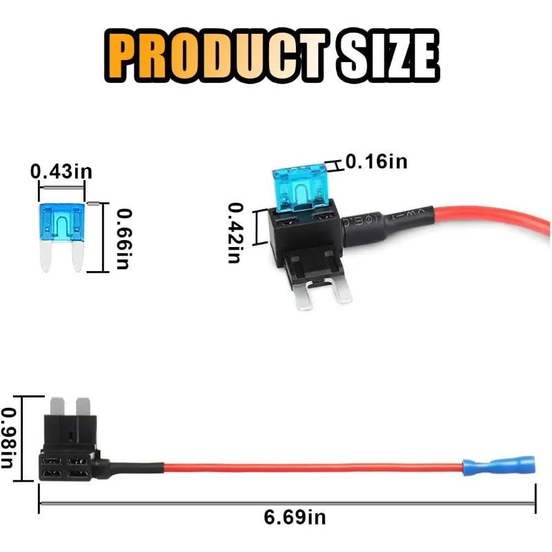 APM Tap Mini Blade Micro 5/10Pcs Add-a-Circuit Adapter 12V Car Fuse Box Holder Auto Motri Insura - Automotive LED Light
