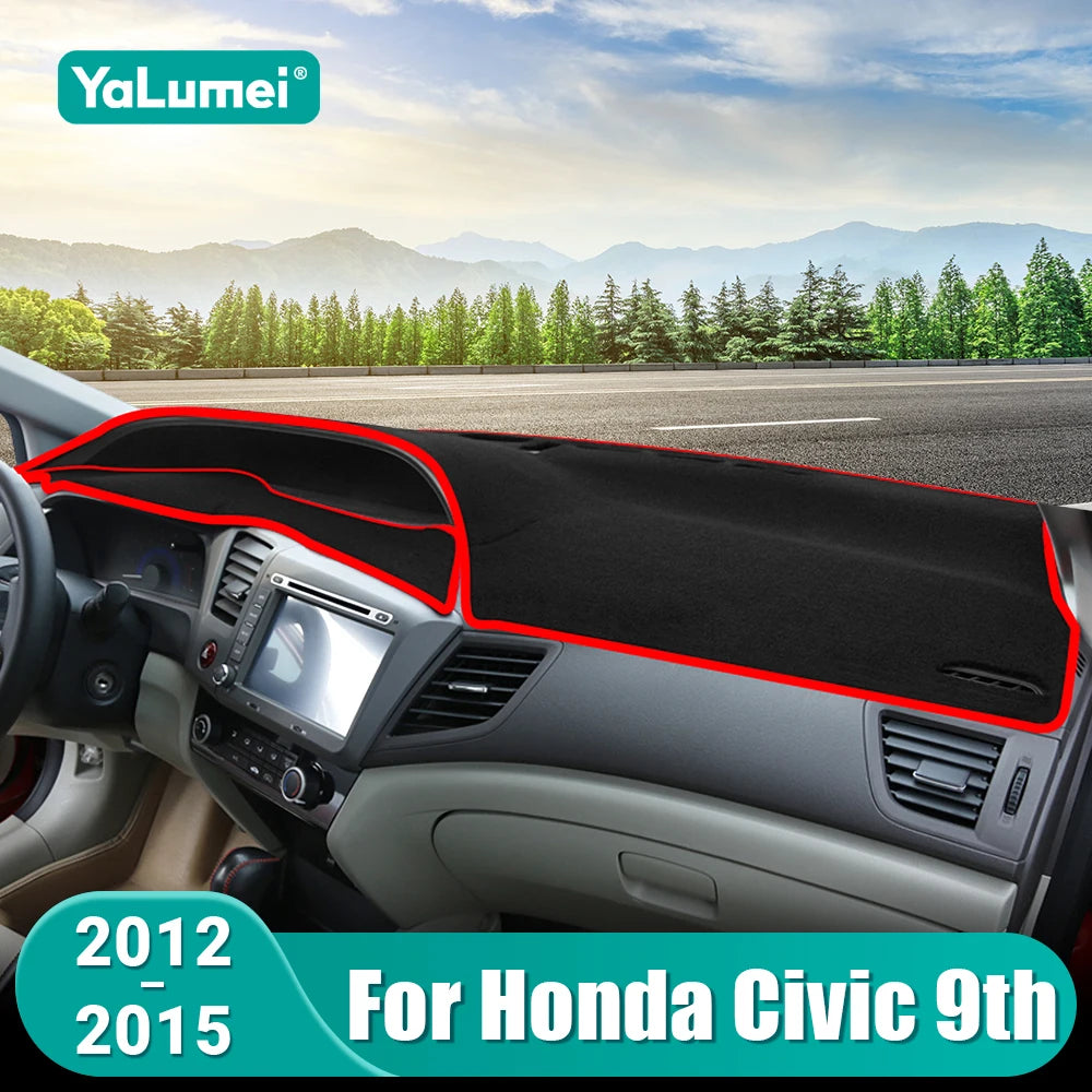 For Honda Civic 9th 2012 2013 2014 2015 Civic 9 Car Dashboard Mat Sun Shade Instrument Desk Non- - Automotive LED Light