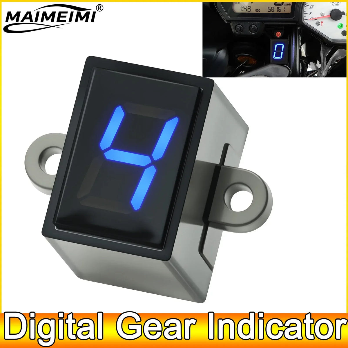 AD Digital Gear Indicator Universal 6 Speed Motorcycle Motorbike Digital Gear Indicator LED Disp - Automotive LED Light