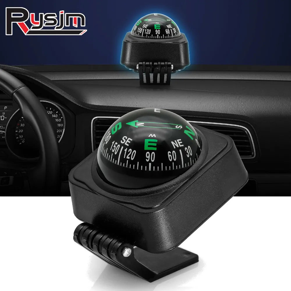 Outdoor Adjustable Navigation Dashboard Car Compass For Car Boat Cycling Hiking Direction Pointi - Automotive LED Light