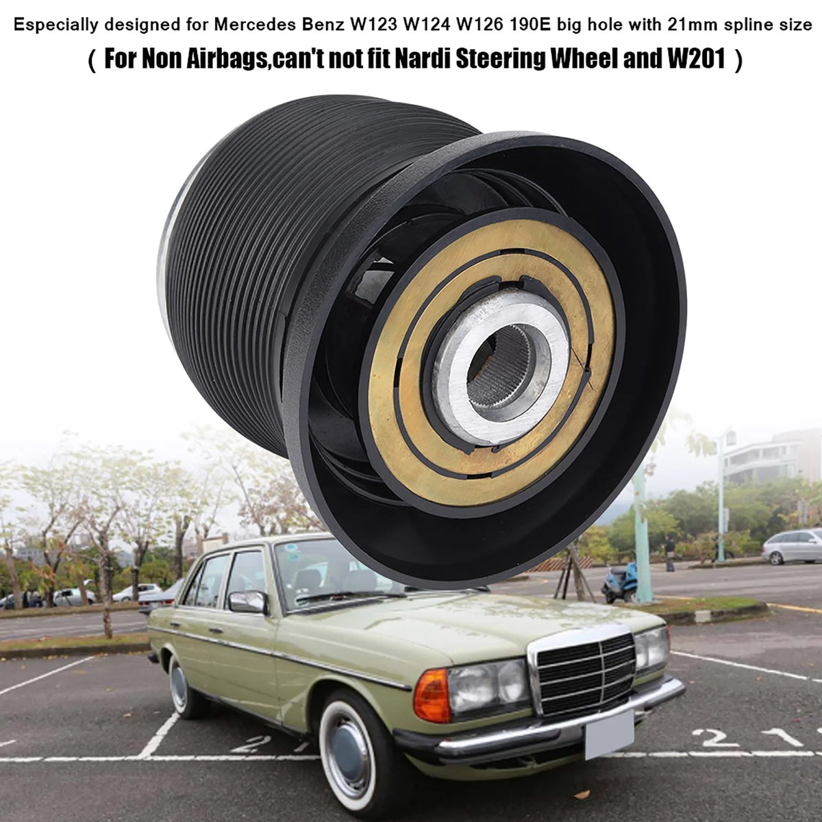 Car 21mm Steering Wheel Hub Adapter Kit for Mercedes W123 W124 W126 190E Steerin for Mercedes W126 W124 W123 - Automotiv