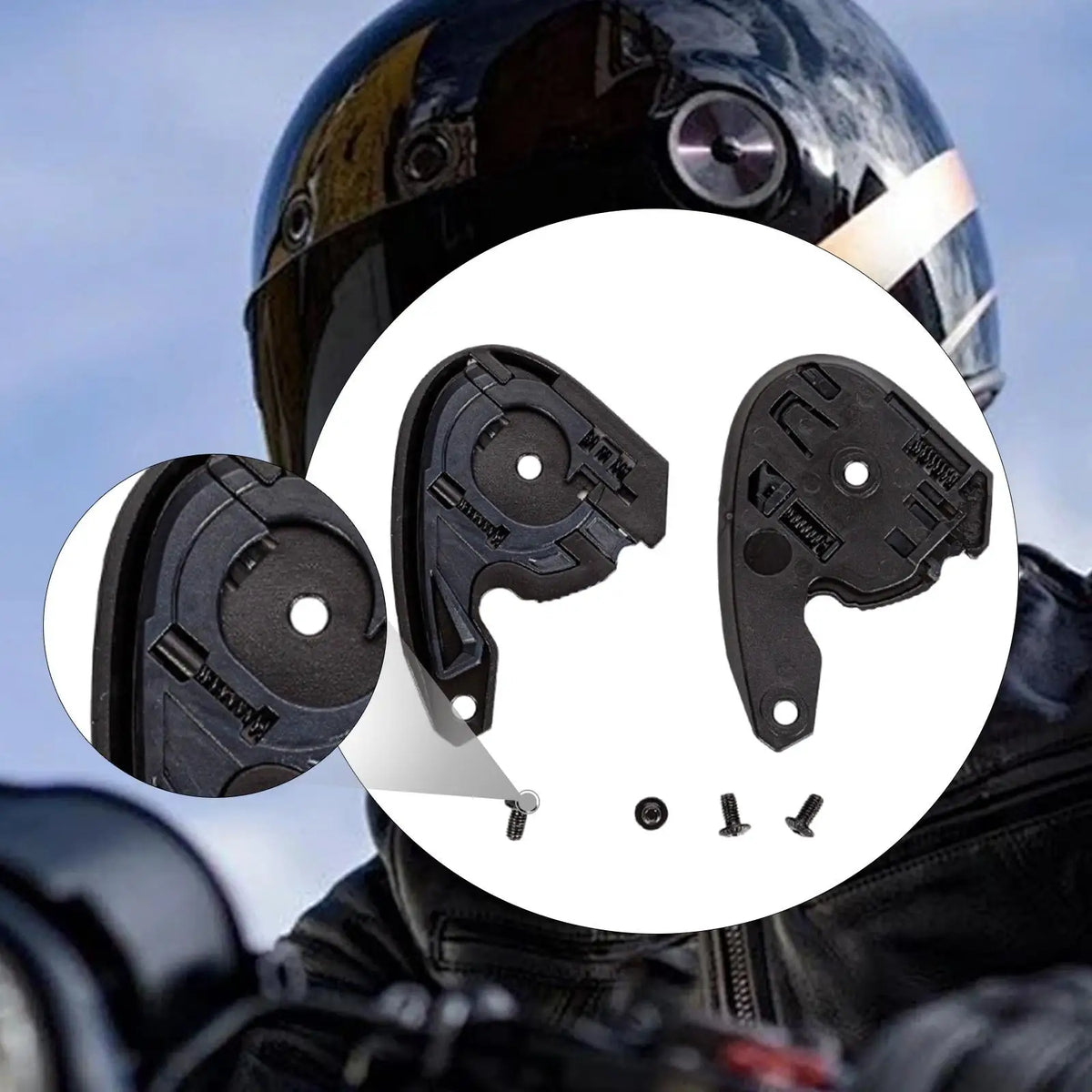 2 Pieces Motorcycle Helmet Lens Bases Spare Parts Utility Easy to Install Accessory Lens Base Pl - Automotive LED Light