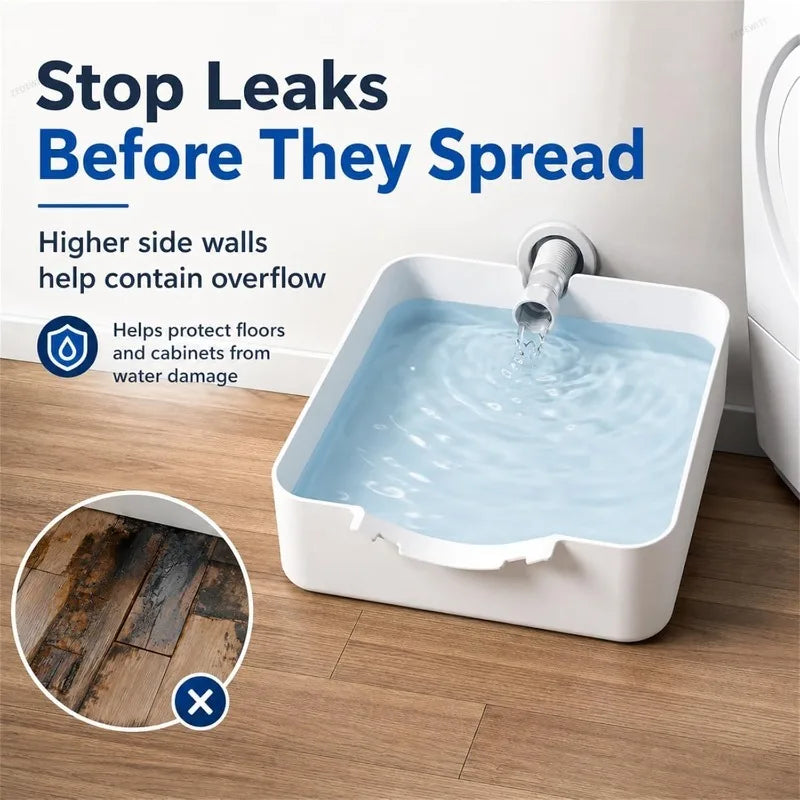 Household Washing Machine Drain Pan Spill Leak Water Catcher Tray Floor Protector Tray for Front - Automotive LED Light