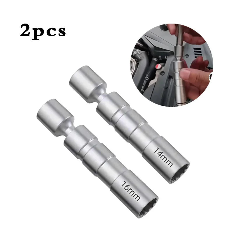 For BMW Mercedes Benz Spark Plug Sleeve Wrench Socket Magnetic 12-Point Angle Thin Wall Spark Pl - Automotive LED Light