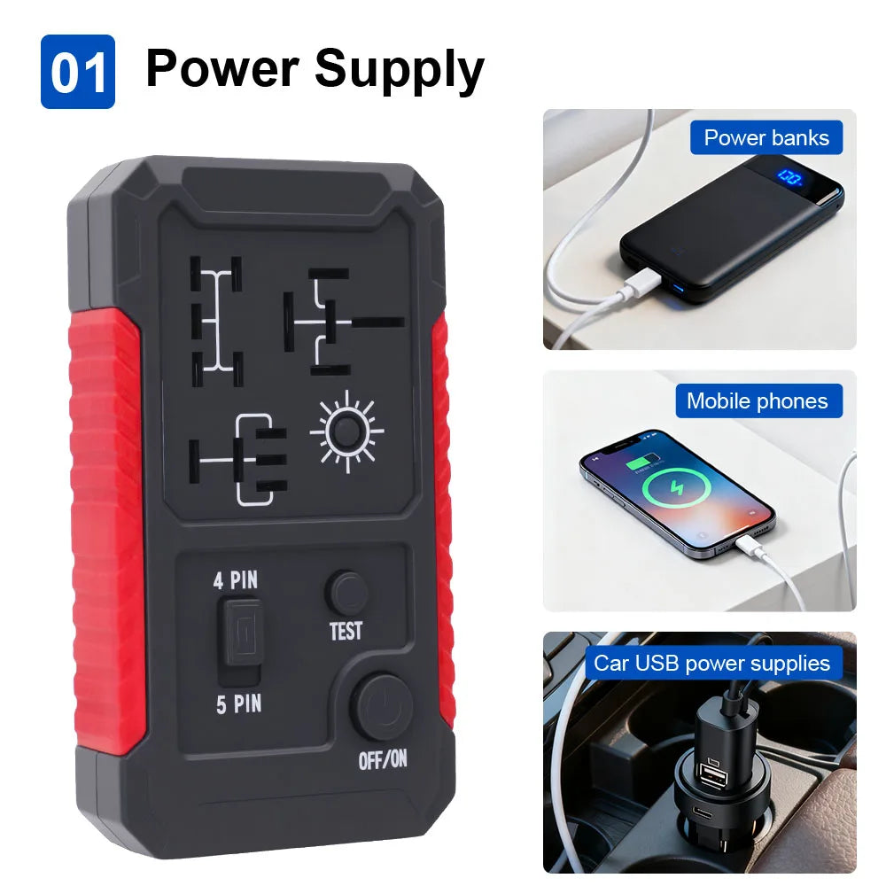 12V Car Relay Tester Automotive Electronics Test Tools Cordless Car Battery Checker Circuit Test - Automotive LED Light