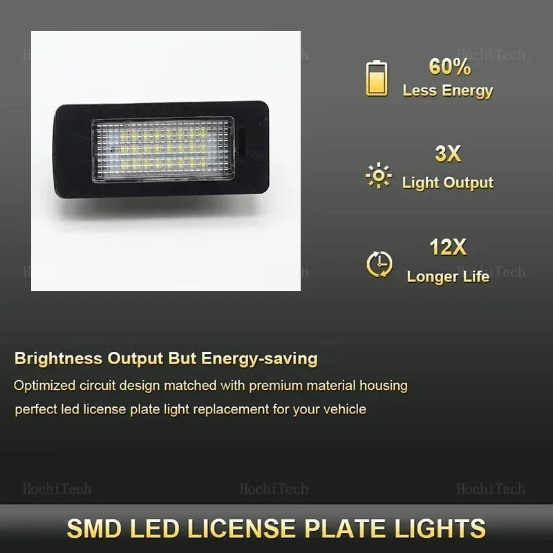 Durable White Canbus Rear License Plate Tag Lights LED for BMW 1 3 5 X Series E8 for BMW E39 E70 E60 - Automotive LED Li