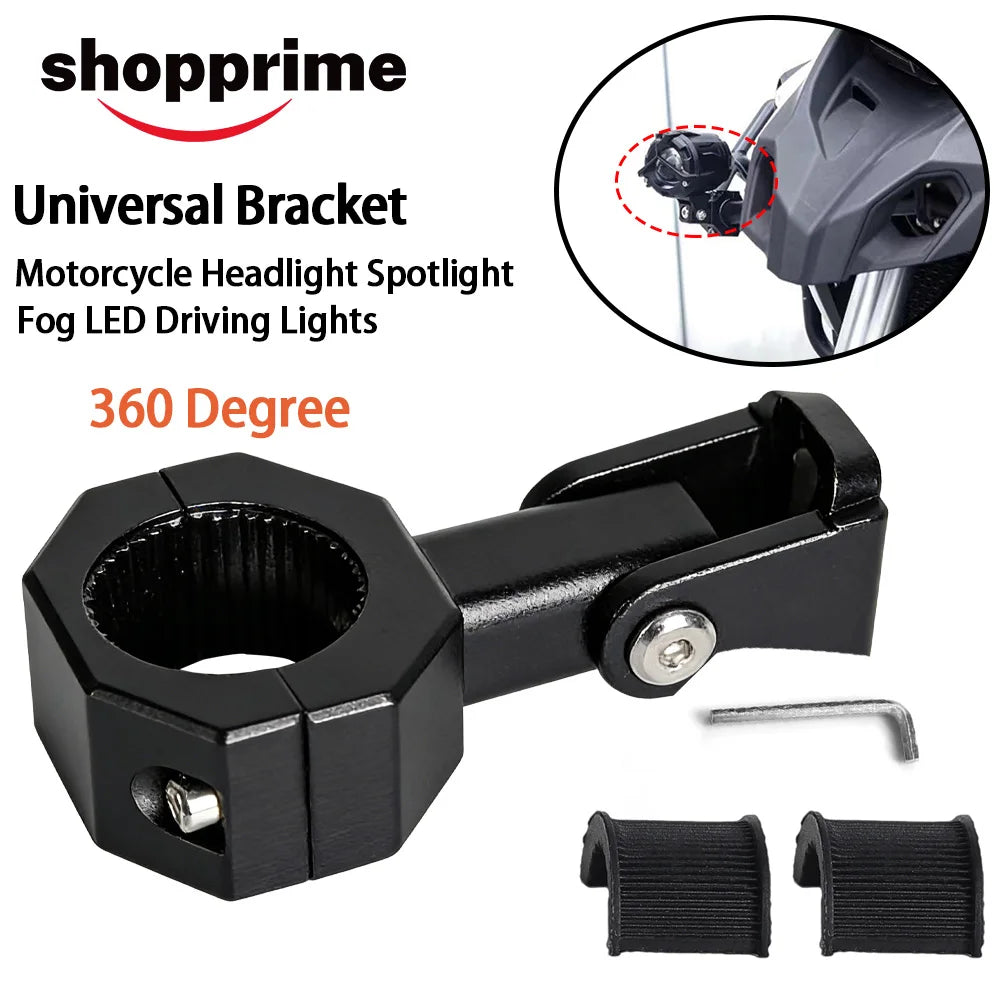 Universal Bracket Motorcycle Headlight Spotlight 360° Adjustment LED Headlight Fog Driving Light - LED Motorcycle Light