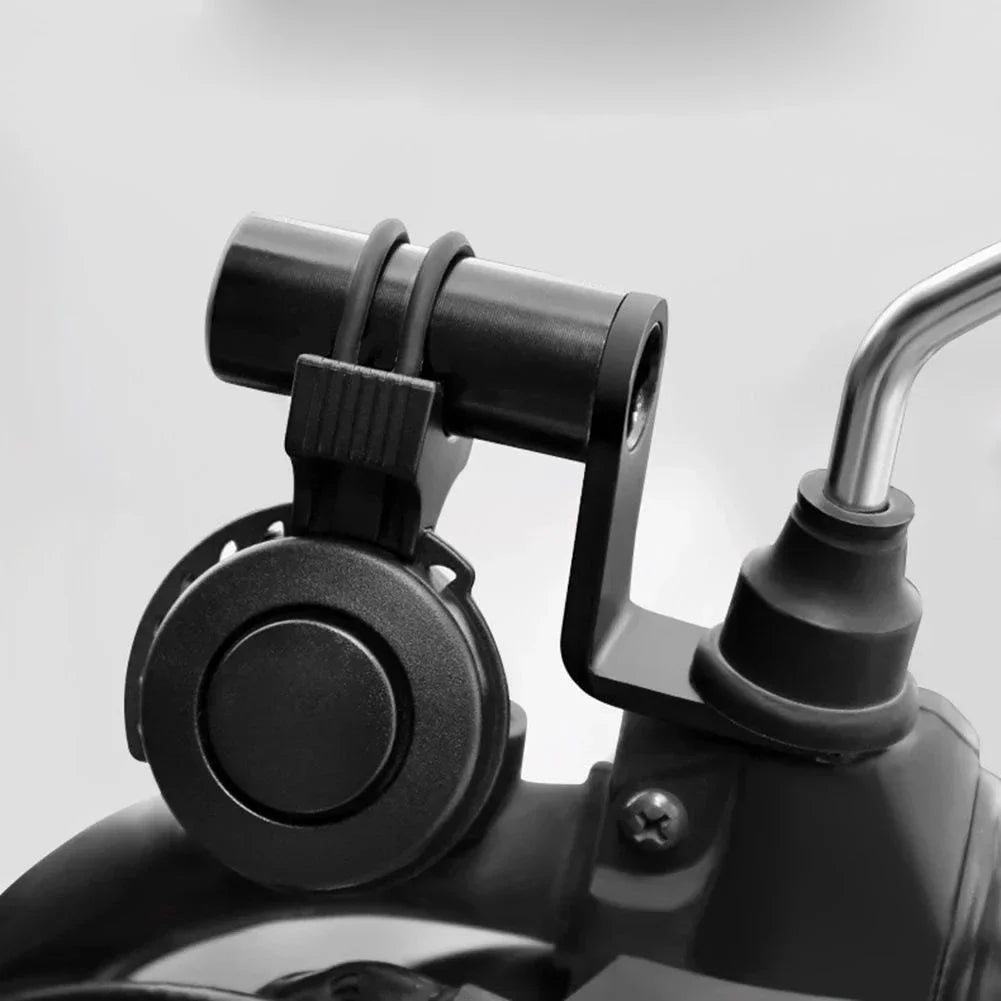 Motorcycle Phone Holder Handlebar Stand Bike Rear View Mirror Mount Extender Security Quick Lock - Automotive LED Light