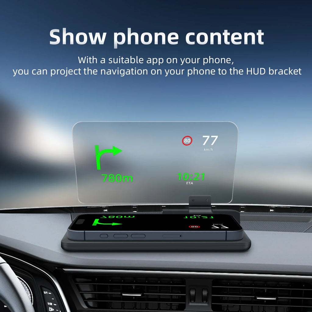 Car GPS Navigator Car Mount Stand Phone Holder Black Universal Smartphone Projector For HUD Brac - Automotive LED Light