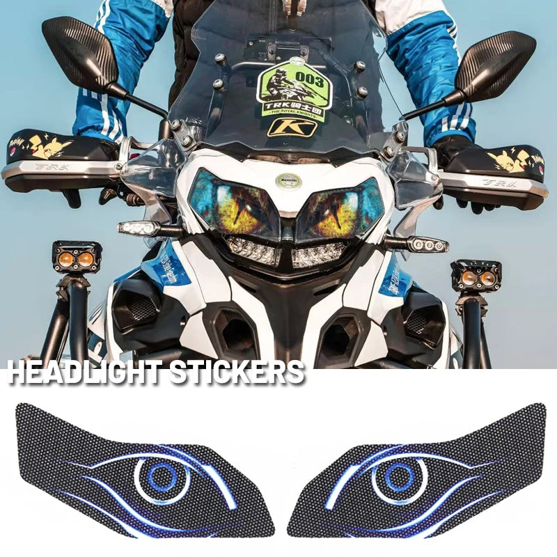 For Benelli TRK502 TRK502X Motorcycle accessories Front Fairing Headlight Guard Sticker Head lig - LED Motorcycle Light