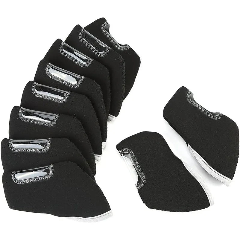 Premium Soft Durable 10Pcs Set Golf Iron Headcovers Visible Window Sleeve Protector Fit All Bran - Automotive LED Light
