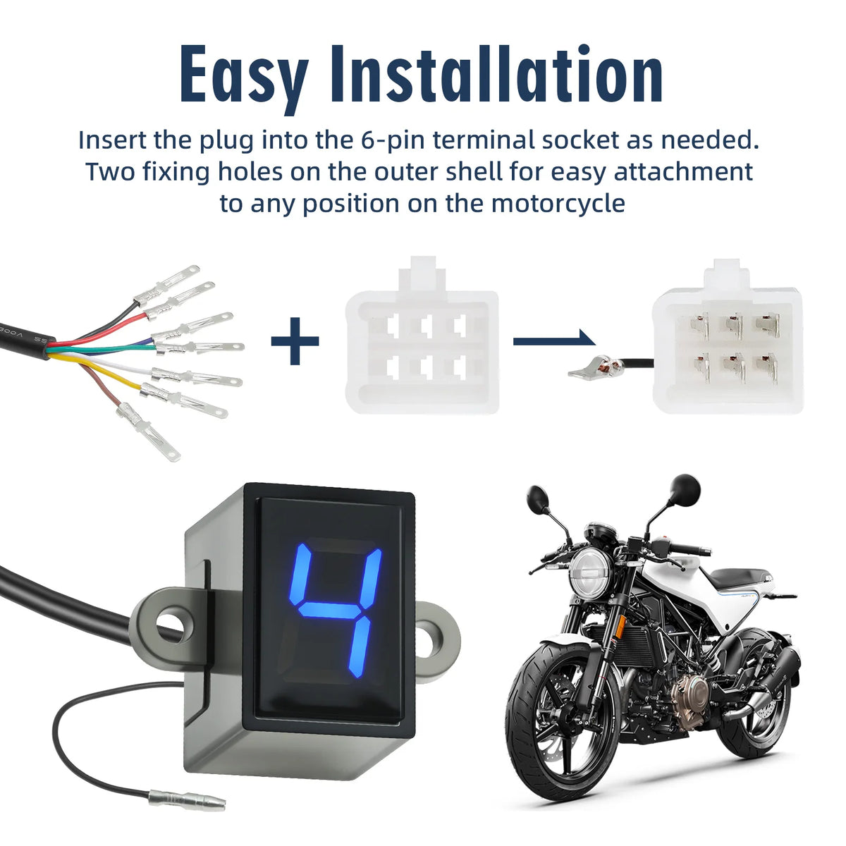 Super 6 Speed Display Universal Light Neutral Gear Indicator Display Motorcycle Speedometer Elec - Automotive LED Light