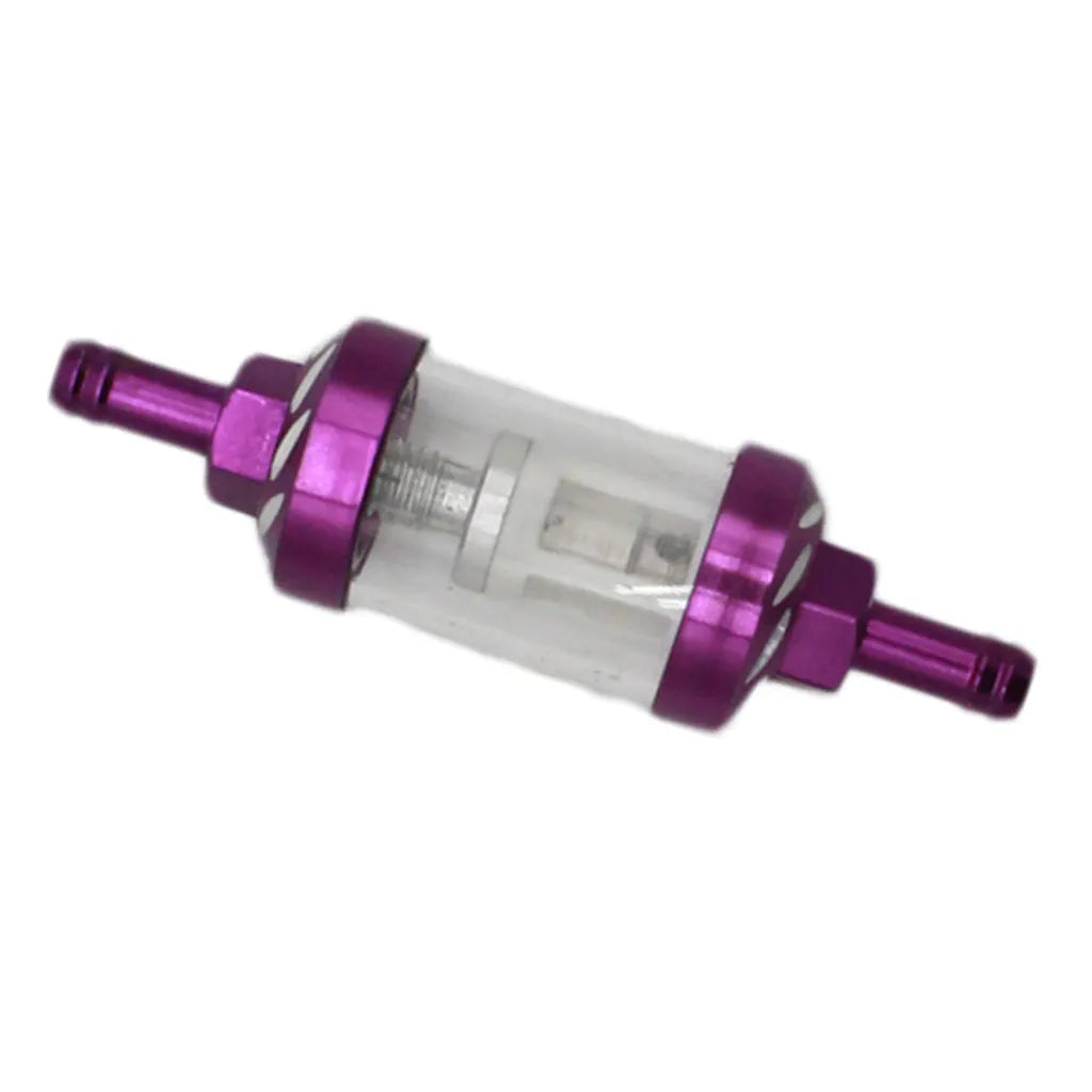 Gas Fuel Filter Replacement Aluminum Glass Inline Purifier 8mm for Motorcycle Scooter ATV Dirt B - Automotive LED Light