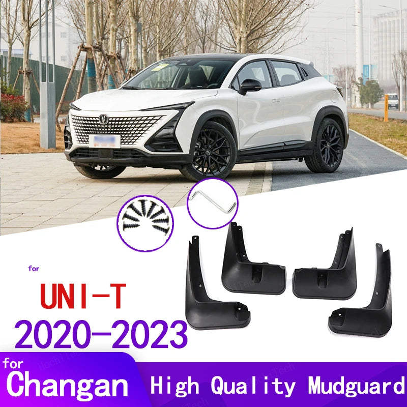 4pcs Black Mud Flaps For Changan UNI-T UNIT 2020-2023 Mudflaps Splash Guards Mud Flap Front Rear - Automotive LED Light