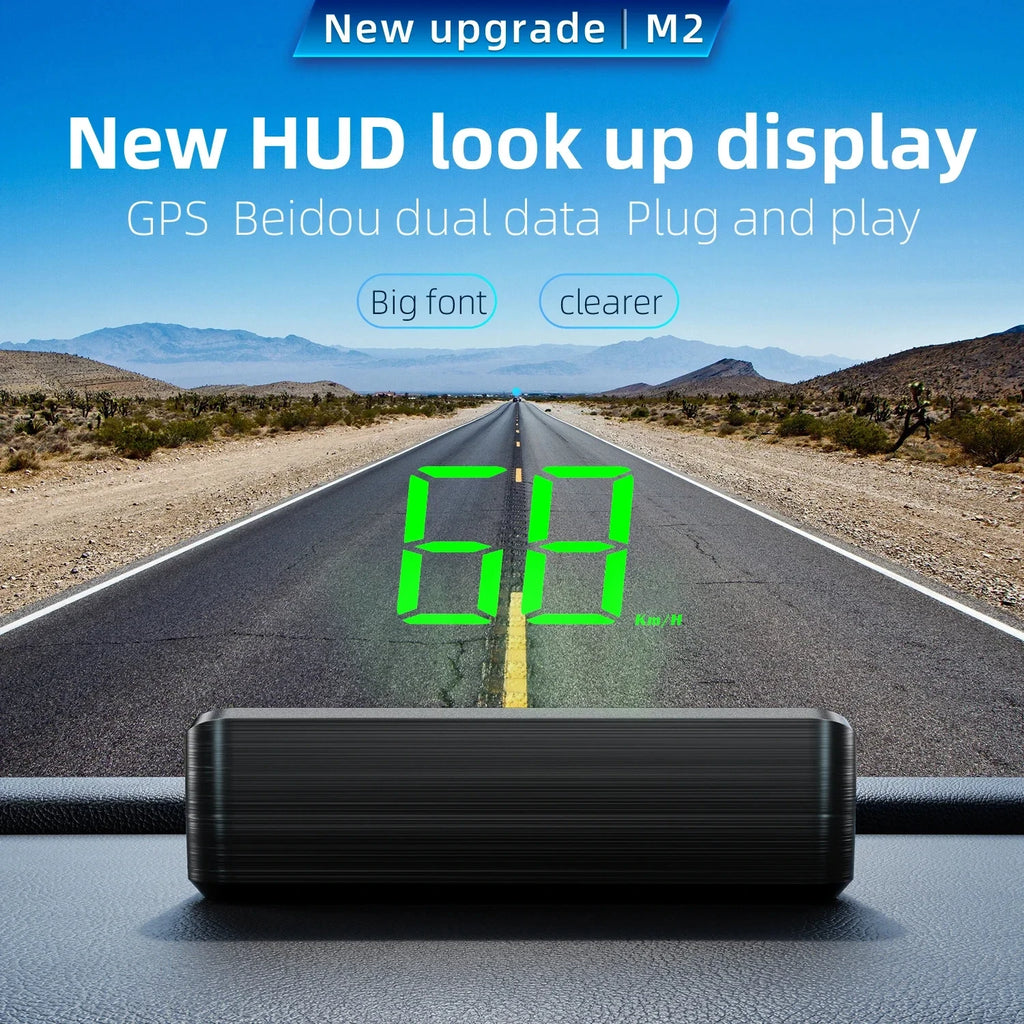 Car Speedometer HUD GPS Head Up Display Digital Speed Meter Windshield Projector For Vehicles Tr - Automotive LED Light