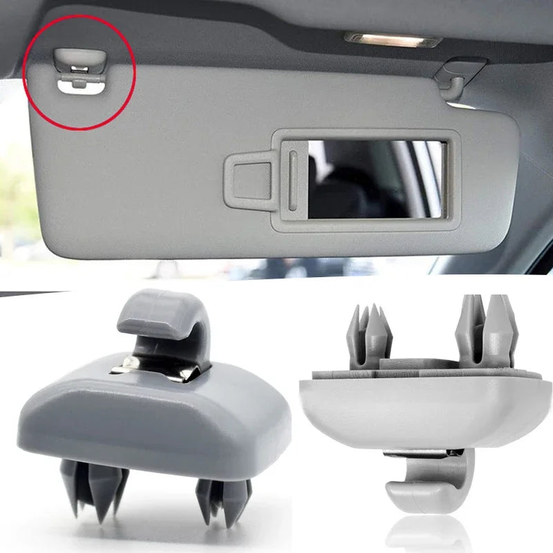 2Pcs Car Sun Visor Clip Gray Interior Hanger Hook Clip Bracket for Audi A1 A3 S3 for Audi A4 A5 A1 - Automotive LED Ligh