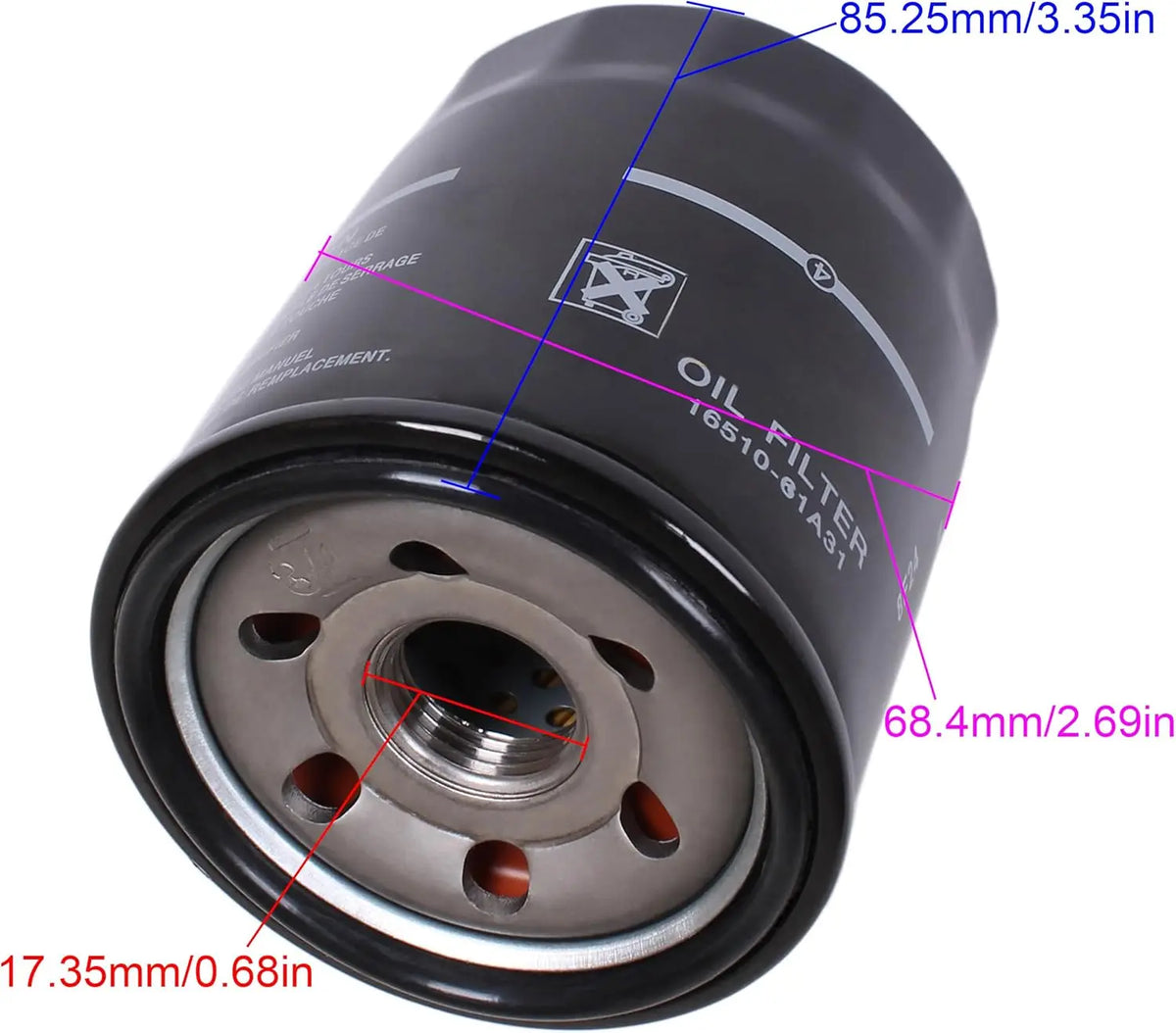 16510-61A31 Boat Motor Oil Filter for CF188-011300 Suzuki Outboard Engine DF70A  for Suzuki DF80A DF70A DF90A - Automoti