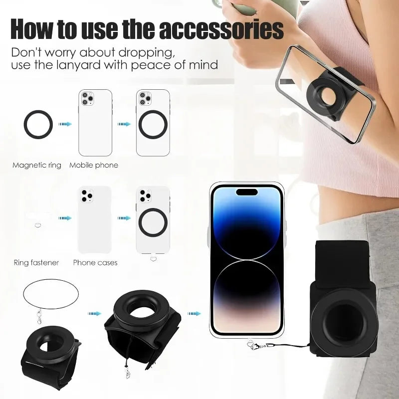 Strong Magnetic Suction Bracket Running Phone Holder Mobile Phone Holder Wrist Strap Arm Dedicat - Automotive LED Light