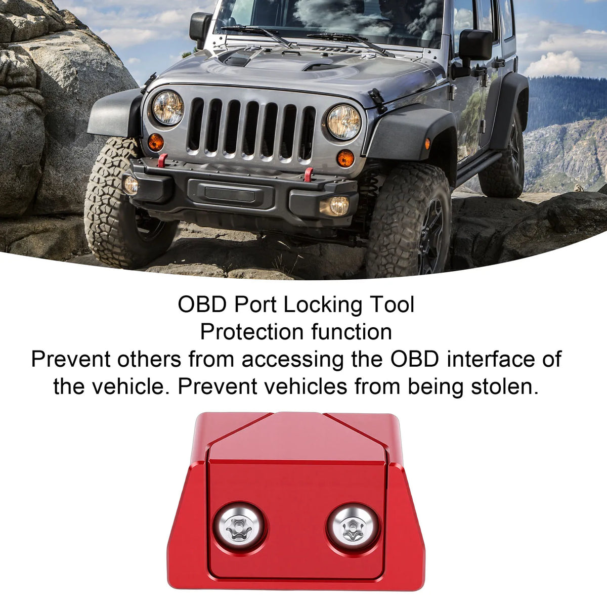 OBD Port Locking Tool Aluminium Alloy Anti Theft OBD Port Locking Device for Cars SUVs Trucks OB - Automotive LED Light
