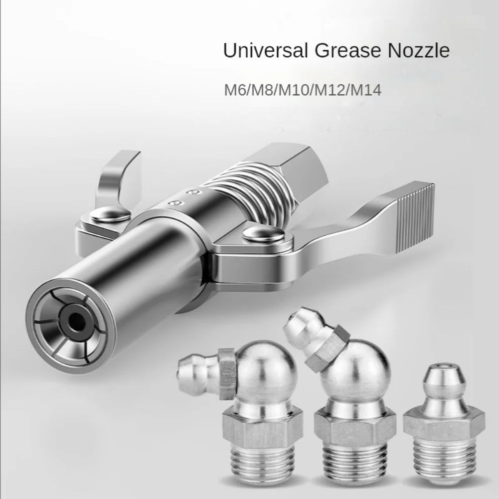 Mini Grease Gun Coupler 10000PSI Manual Grease Pump Head Syringe Lubrication Nozzle Oil Pump Fil - Automotive LED Light