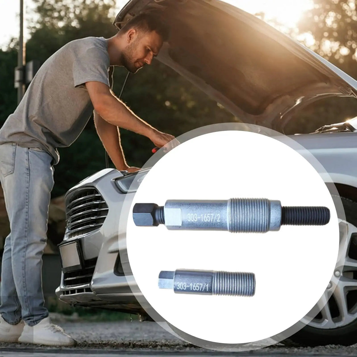 Metal Crankshaft Pulley Removal Tool Durable Damper Extractor for Ford Ranger 2.0 Tdci Workshop  - Automotive LED Light