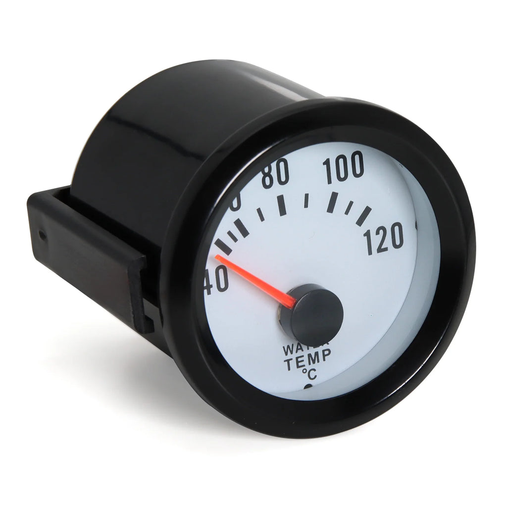 AD Black Shell White Backlight Car Water Temperature Gauge 52mm Temp Meter 40-120 Celsius With W - Automotive LED Light