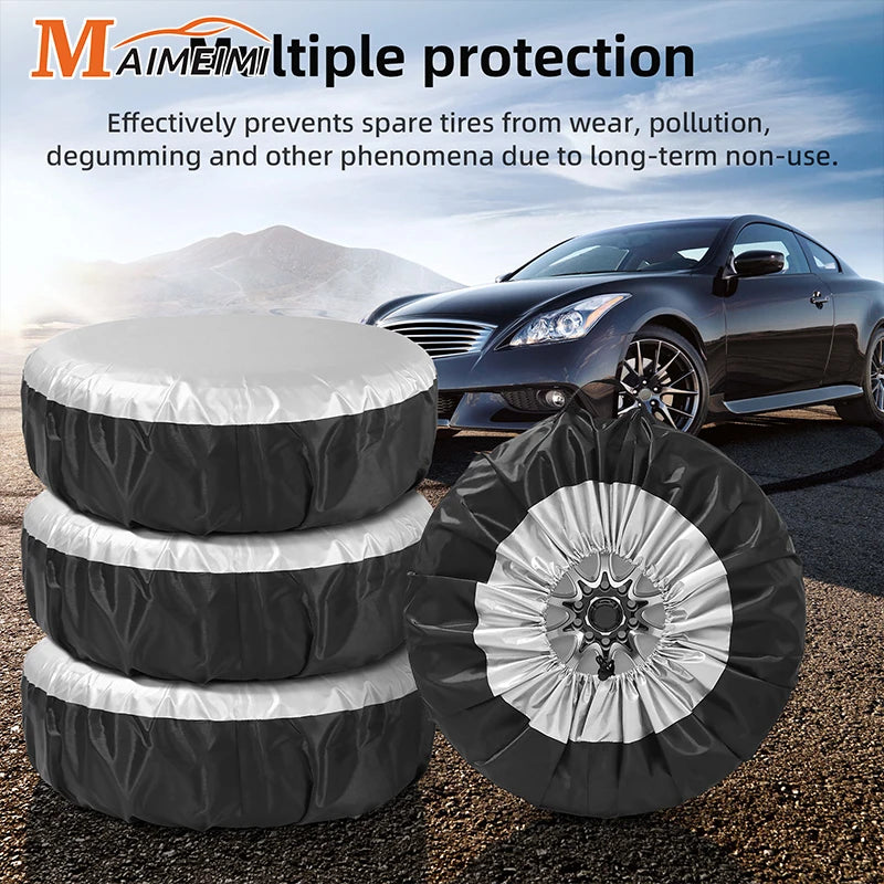 13-19inch 19-23inch Car SUV Spare Tire Cover Case White Tire Wheel Bag Tyre Spare Storage Tote O - Automotive LED Light