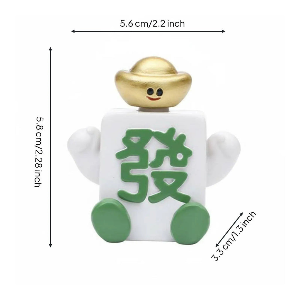 Rotating Mahjong Ornament Creative Gift Fortunate Character Bobblehead - Automotive LED Light