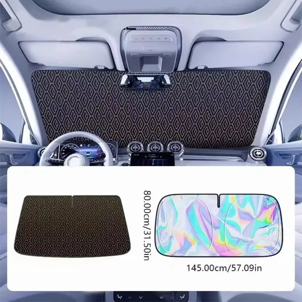 5-Layer Foldable Car Windshield Sun Shade Cover Thick Front Window UV Reflective Sunshade Curtai - Automotive LED Light