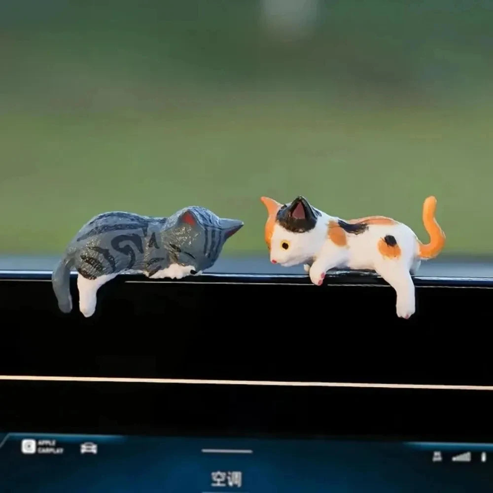 5 pieces of mini cartoon cat car decorations, cute cat images used for edge decoration of car sc - Automotive LED Light