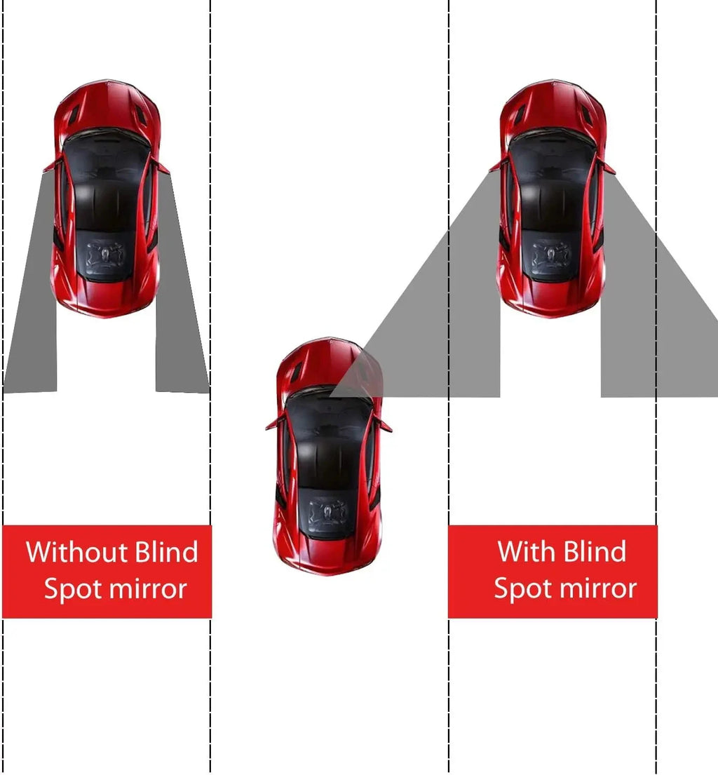 2Pcs Car Blind Spot Mirror HD Glass Convex 360 Degree Adjustable Angle Rear View Mirror for Car  - Automotive LED Light