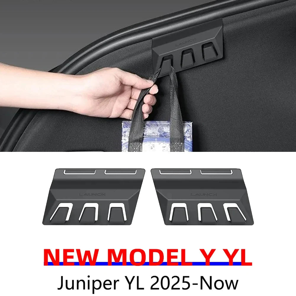 2pcs Hook For Tesla Model Y Juniper 2025+ Launch Rear Trunk Hook Hidden Organizer Umbrella Bag H - Automotive LED Light