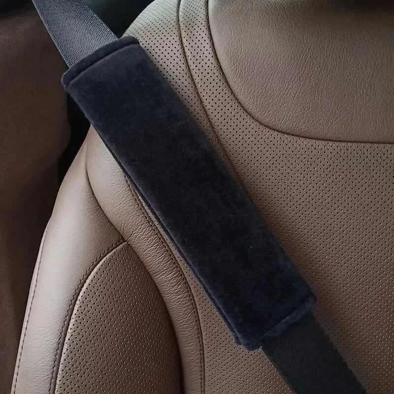 Universal Car Seat Belt Cushion Strap Cover Cushion Strap Safety Shoulder Short Plush Protector  - Automotive LED Light
