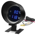AD 2 in 1 12V 24V Round Led Digital Car Truck Water Temp Gauge Temperature Sensor Temperatura Mo - Automotive LED Light