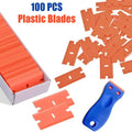 100 Pieces Two Cutting Plastic Razor Blade Label Clean Razor Glue Remover Window Glass Clean Scr - Automotive LED Light