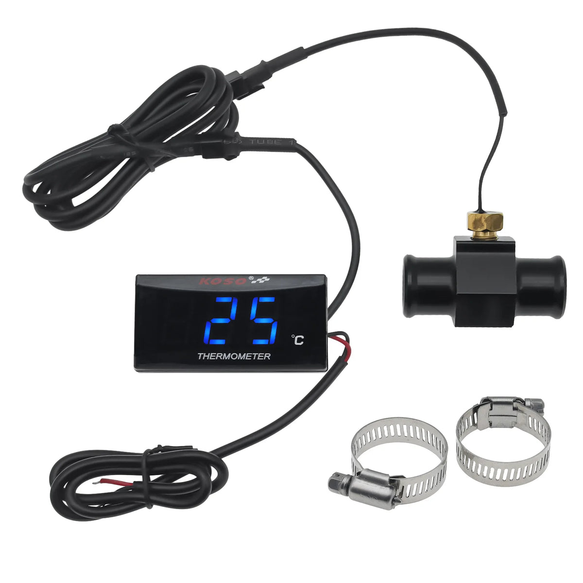 Mini Meter Thermometer Motorcycle KOSO Water Temperature Gauge for XMAX300 CB400 MT 07 09 + Koso - Automotive LED Light
