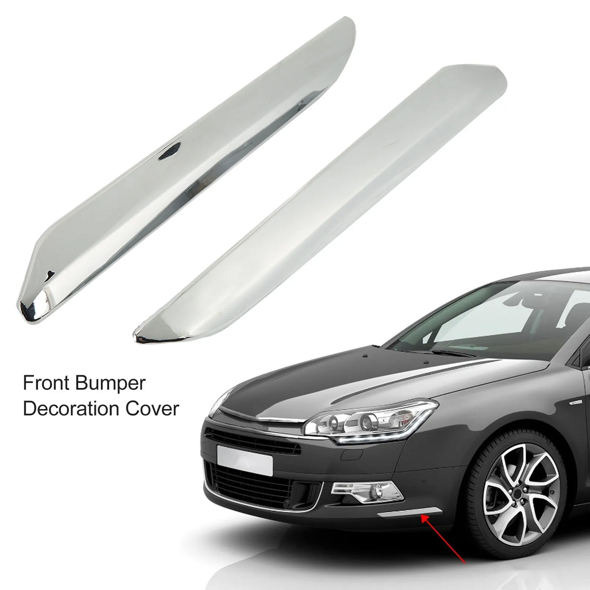 Car Front Bumper Strip Left Right Anti Scratch Chrome Silver Replacement for Cit for X7 C5 - Automotive LED Light