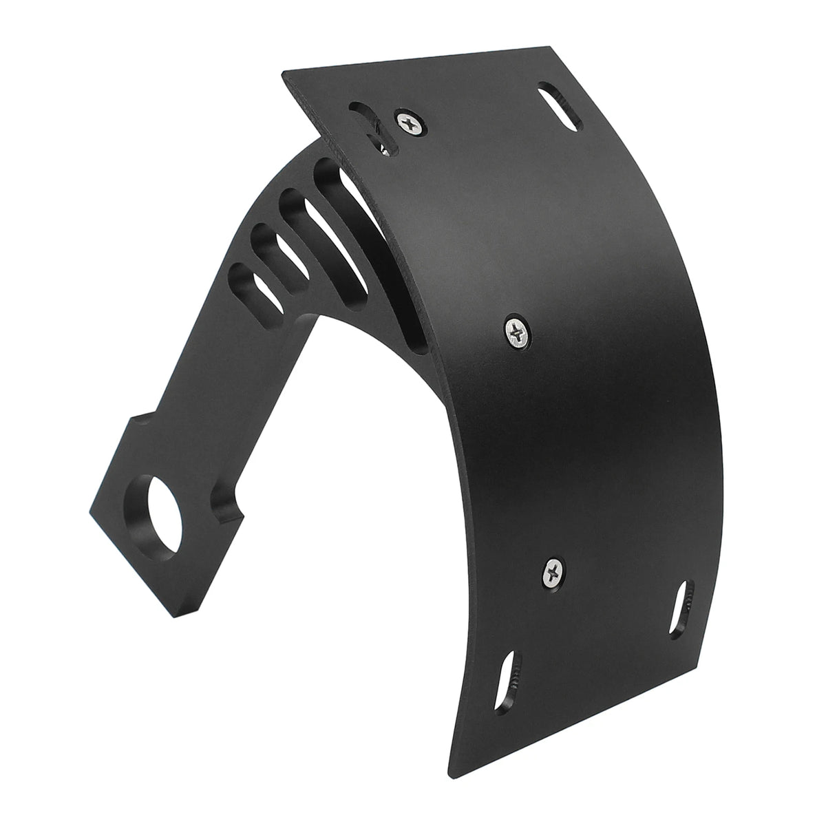 1” Axle Universal Motorcycle License Number Plate Holder Swingarm Mount Curved Vertical Bracket  - Automotive LED Light