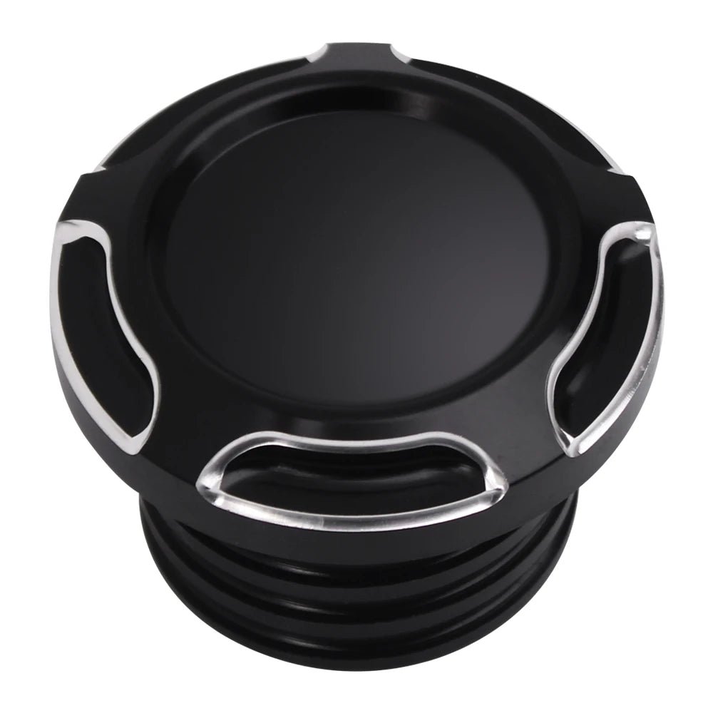 Motorcycle CNC Aluminium Black Gas Cap Fuel Oil Tank Cover For Harley Sportster XL 883 1200 Dyna - Automotive LED Light