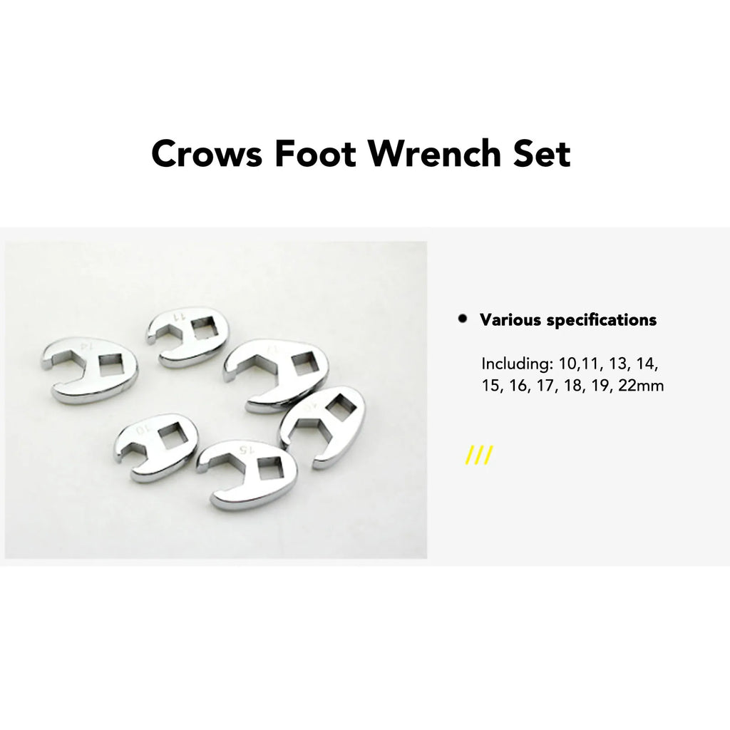 Crows Foot Wrench Set Crowfeet Wrench Adapters Easy To Use Rustproof Craved for Car Motorcycle H - Automotive LED Light