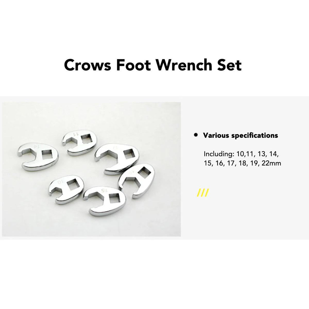 Crows Foot Wrench Set Crowfeet Wrench Adapters Easy To Use Rustproof Craved for Car Motorcycle H - Automotive LED Light