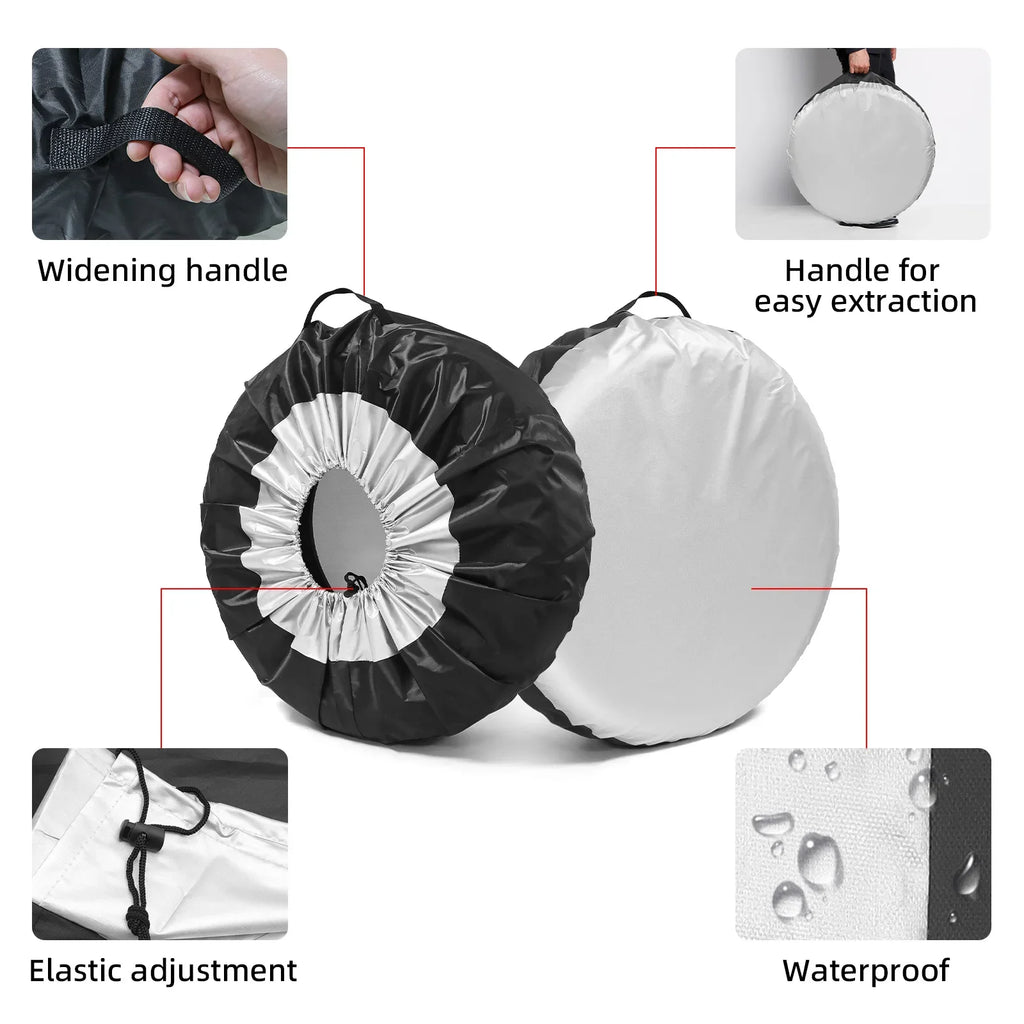 13-19inch 19-23inch Car SUV Spare Tire Cover Case White Tire Wheel Bag Tyre Spare Storage Tote O - Automotive LED Light