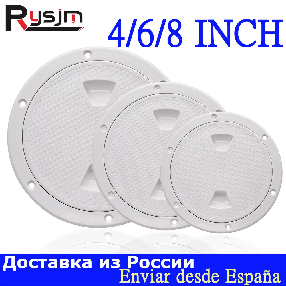 ABS Round Deck Inspection Access Hatch Cover Non-Slip Deck Plate for Marine Boat Kayak Canoe Whi - Automotive LED Light