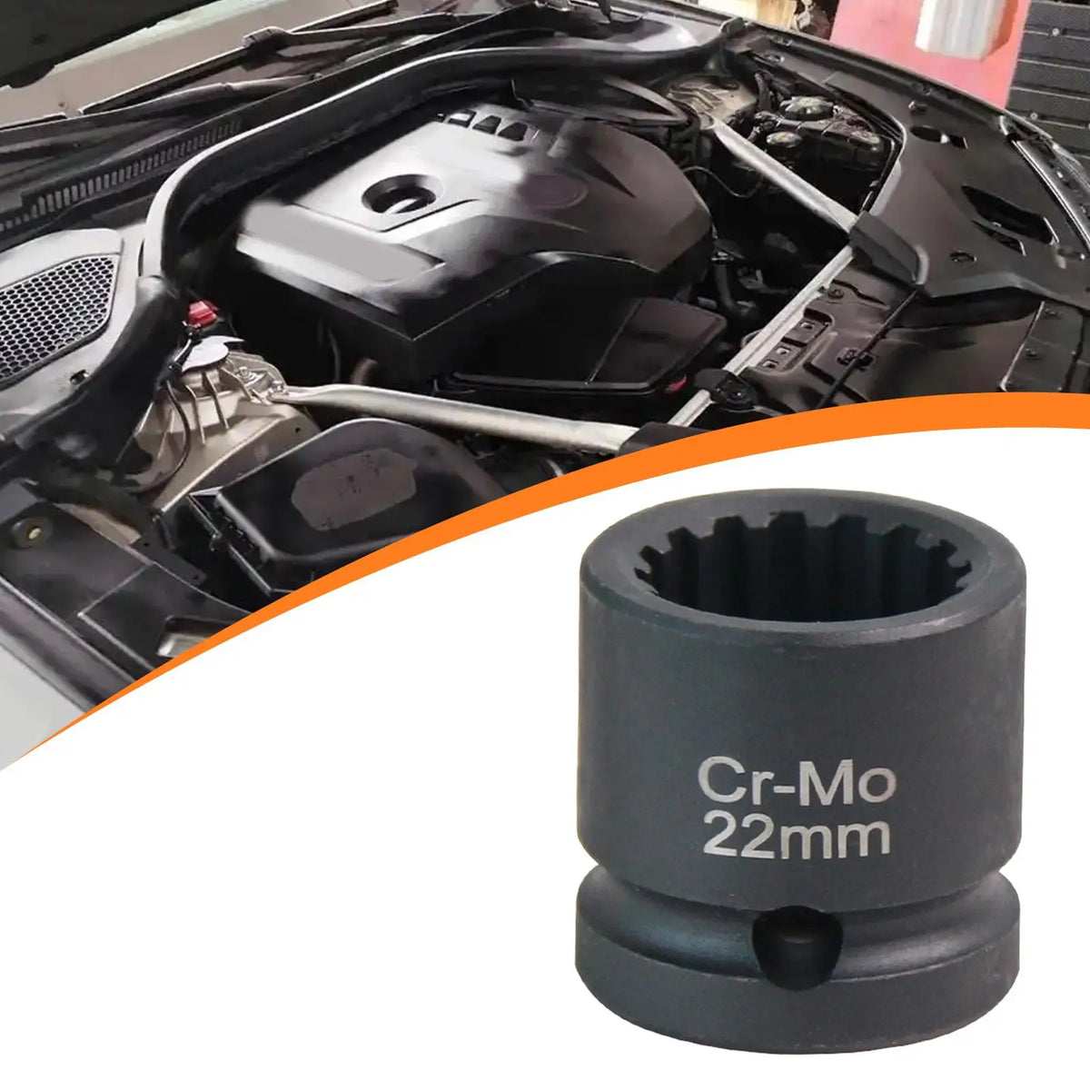 Camshaft Sleeve Socket 1/2" Drive, Portable, Sturdy, Compact, 22mm 16 Points Eng for BMW B58 B48 B38 - Automotive LED Li