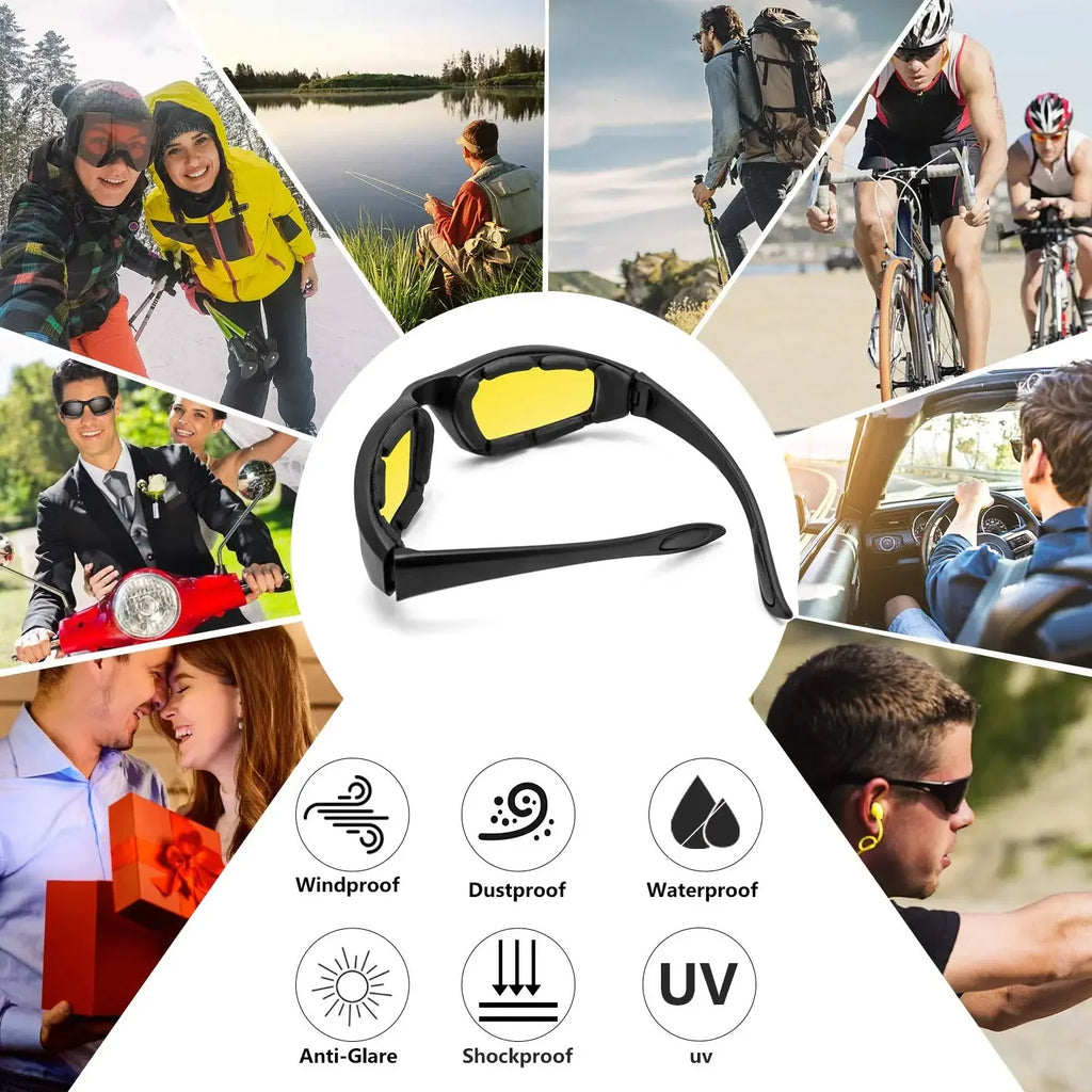 Universal Motorcycle Goggles Bicycle Motorcycle Windproof Goggles Men Women Sunglasses Anti-Fog  - Automotive LED Light