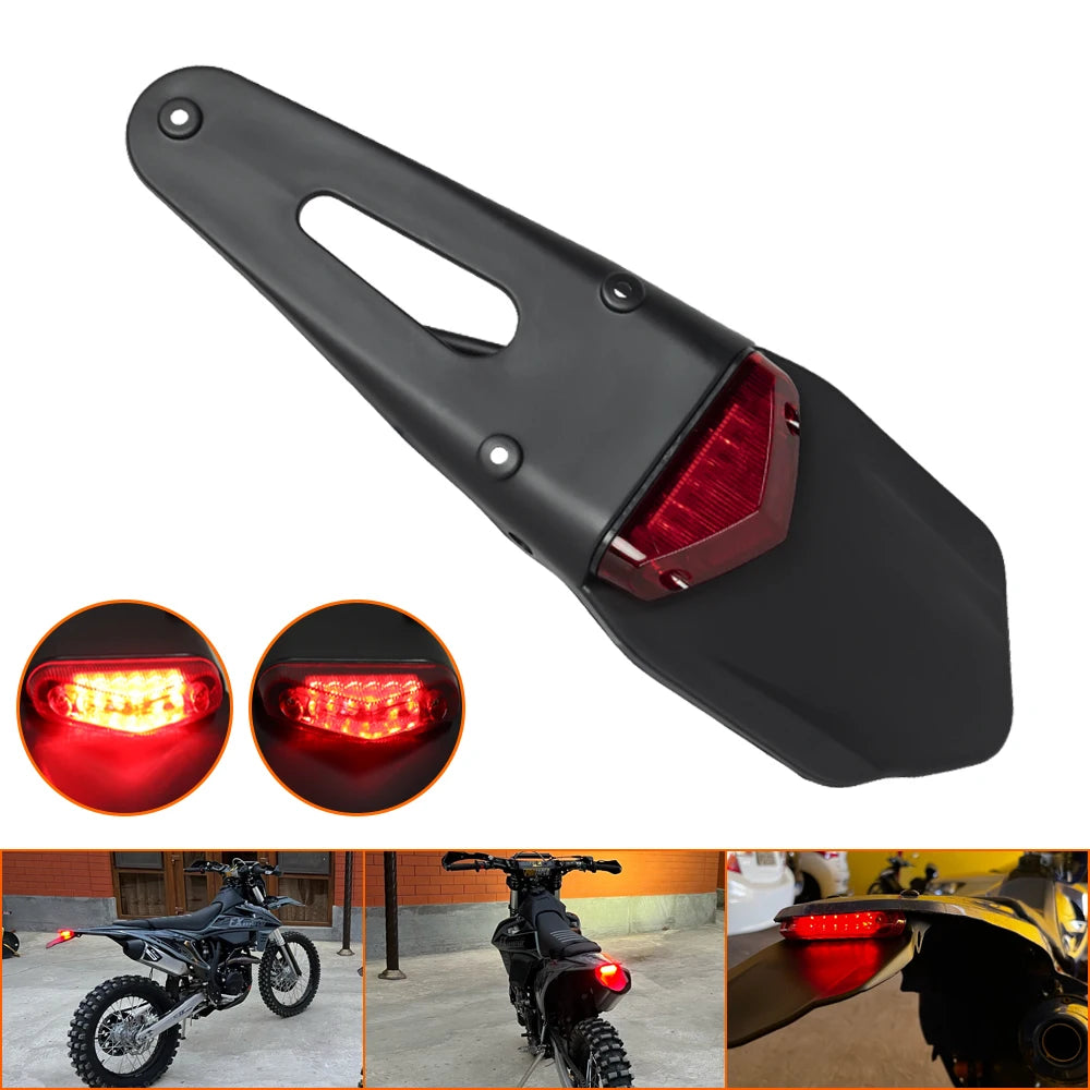 Motorcycle Universal 12V LED Taillight Brake Lamp With Rear Stop Lamp License Plate Bracket Hold - LED Motorcycle Light