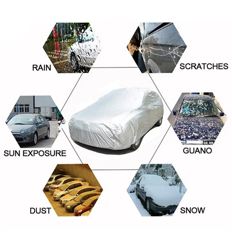 Waterproof Car Covers Outdoor Full Car Cover Sun Protector Universal Fit For SUV Sedan Truck Sno - Automotive LED Light