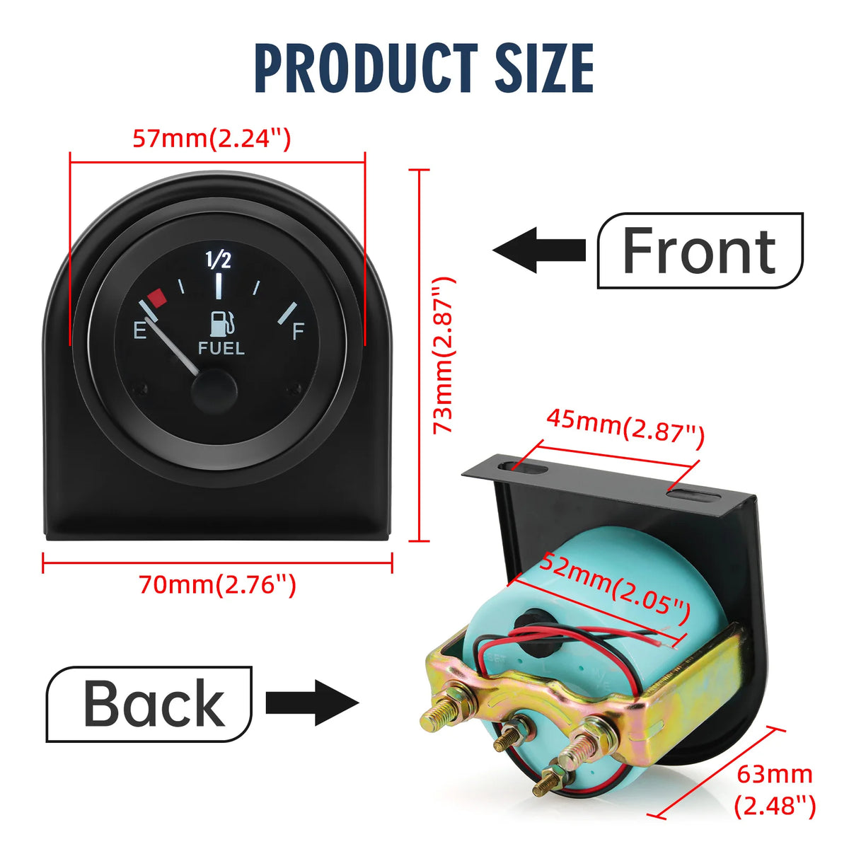 52MM Auto Water Temp Oil Temperature Gauge With Sensor 1/8 NPT Oil Pressure Gauge Sensors 240-33 - Automotive LED Light